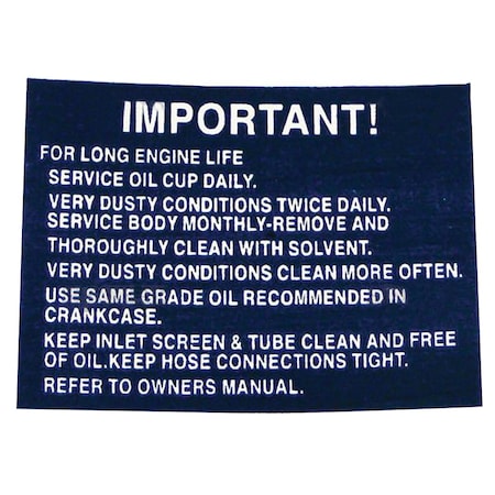 Aftermarket Air Cleaner Decal C0NN9638A